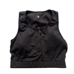 Balance Black Zip-Front padded Sports Bra